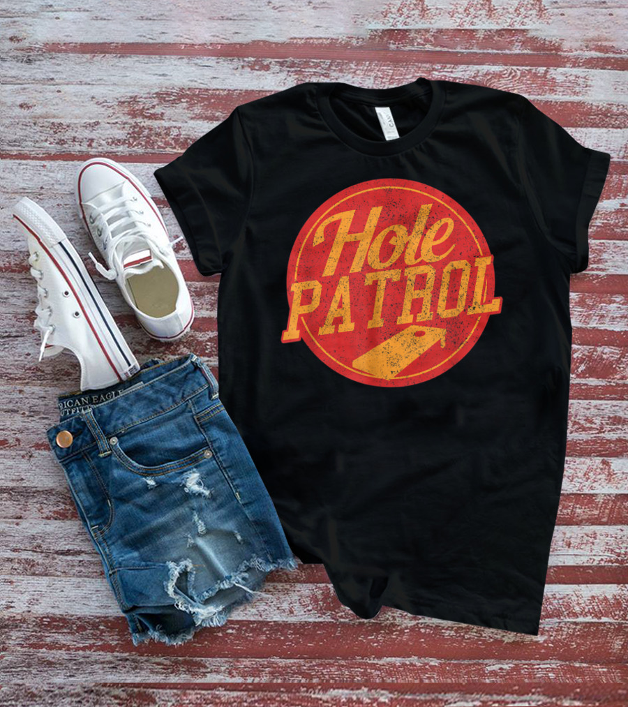 Hole Patrol Vintage Style Cornhole Game T-Shirt
