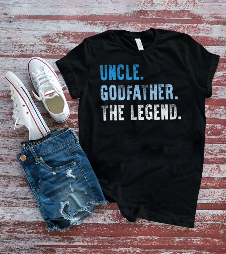 Uncle Godfather The Legend Mens Cool Awesome Hero Fam T-Shirt