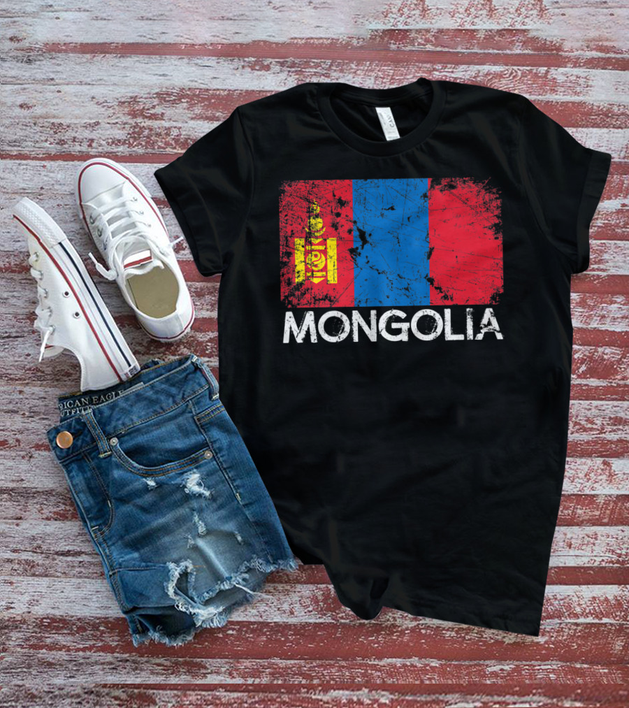 Mongolian Flag Vintage Mongolia T-Shirt