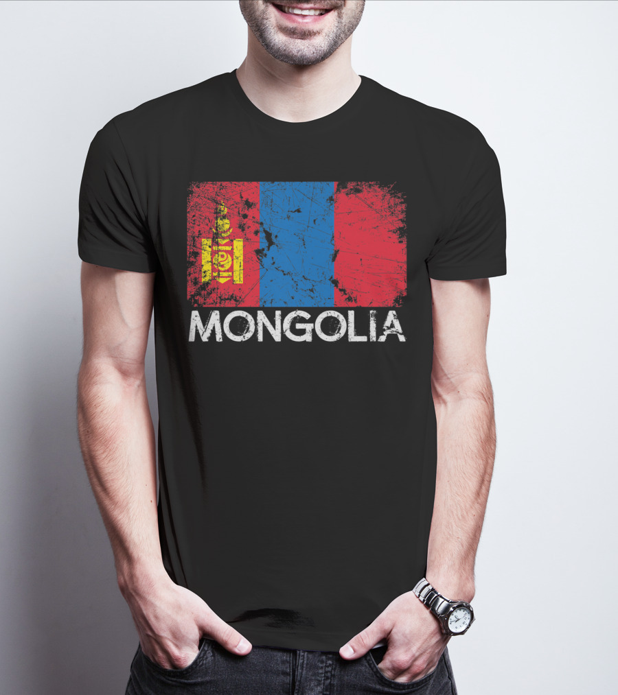 Mongolian Flag Vintage Mongolia T-Shirt