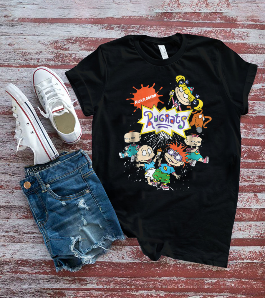 Nickelodeon Rugrats Cartoon Characters Full Group Splash T-Shirt