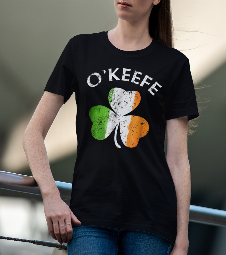 O'Keefe Irish Shamrock Tricolor Flag T-Shirt