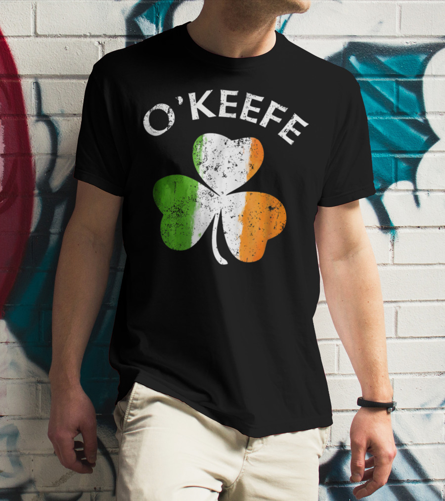 O'Keefe Irish Shamrock Tricolor Flag T-Shirt
