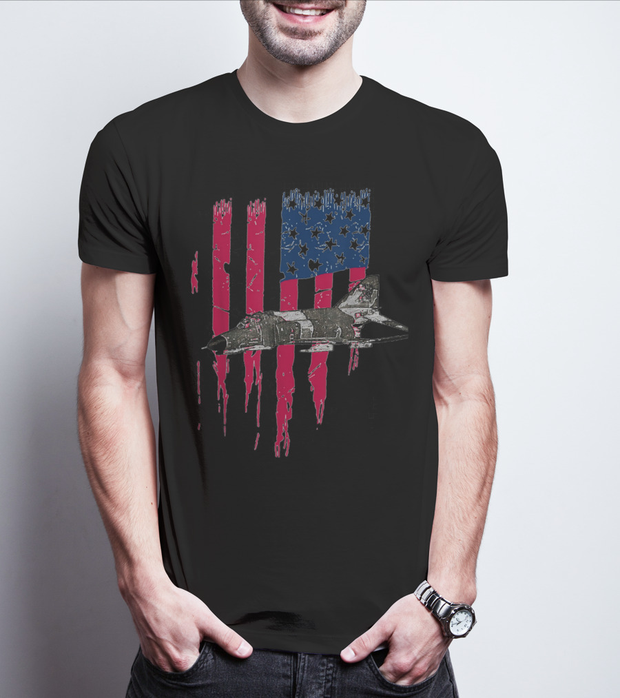 Patriotic 4 Phantom McDonnell Douglas American Fighter Jet T-Shirt