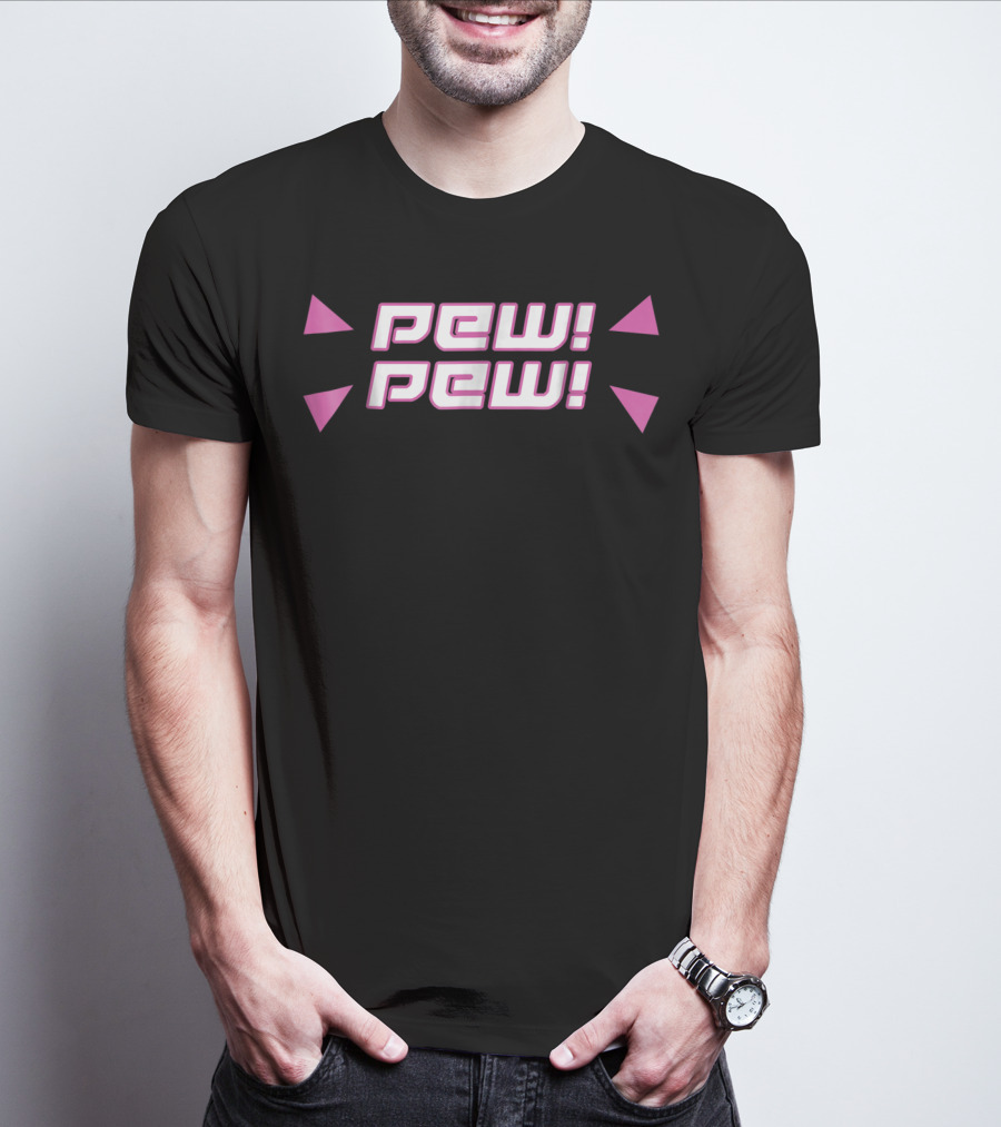 Pew Pew Cute Videogame Retro Text T-Shirt