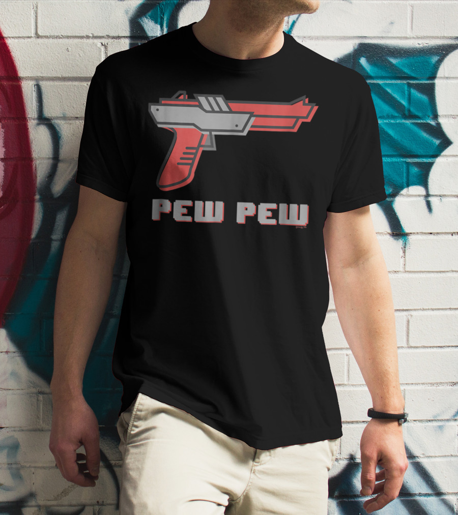 Pew Pew Retro Gaming Gun T-Shirt