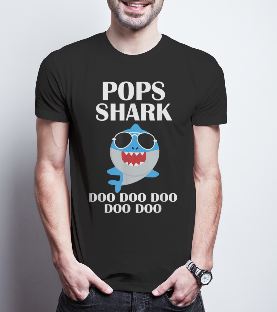Pops Shark Doo Doo Doo Doo Doo Sunglasses Cartoon T-Shirt