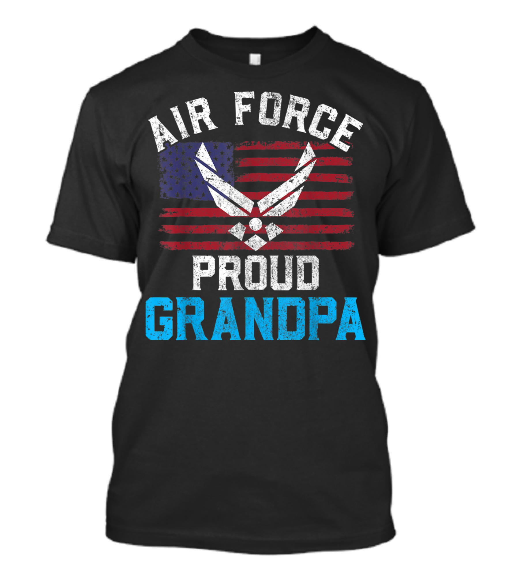 Proud Air Force Grandpa American Flag T-Shirt