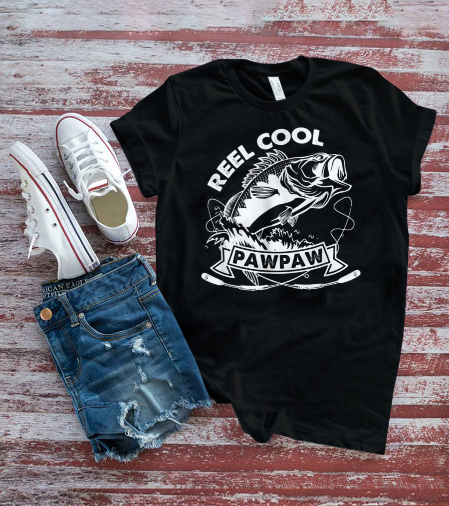 Reel Cool Pawpaw Fishing Bass Splash And Line T-Shirt