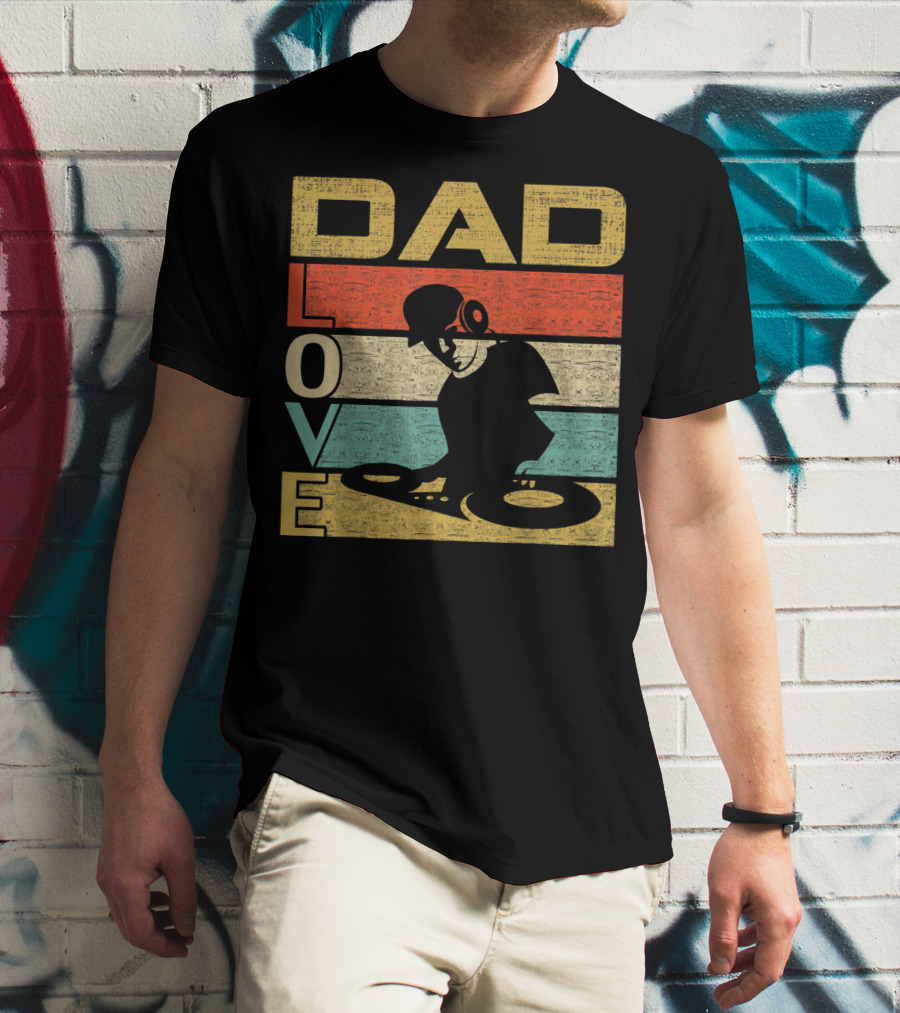 Retro Vintage Dad Love DJ Deejay Funny Father's T-Shirt