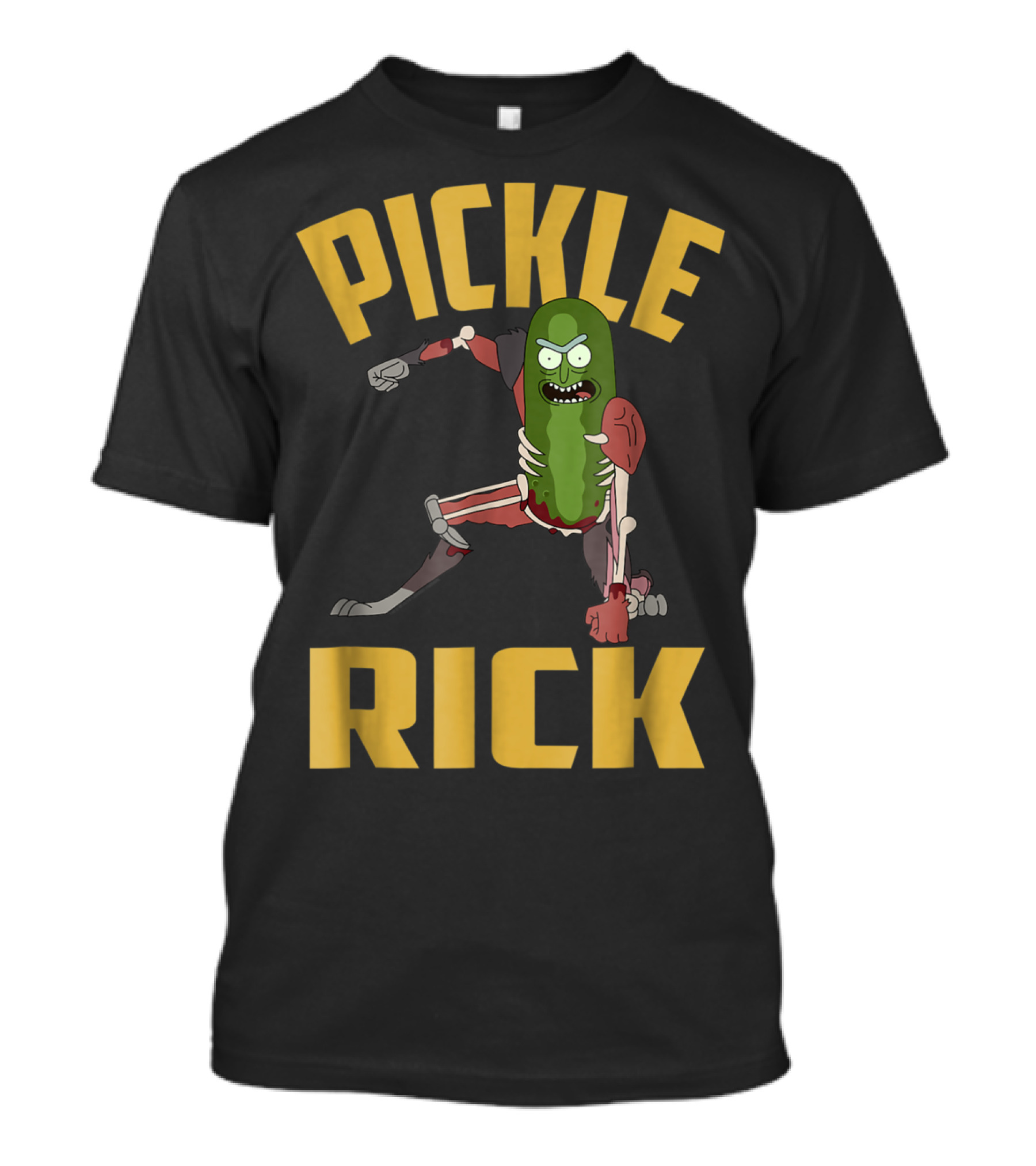 Rick And Morty Pickle Rick Punch Action Pose T-Shirt