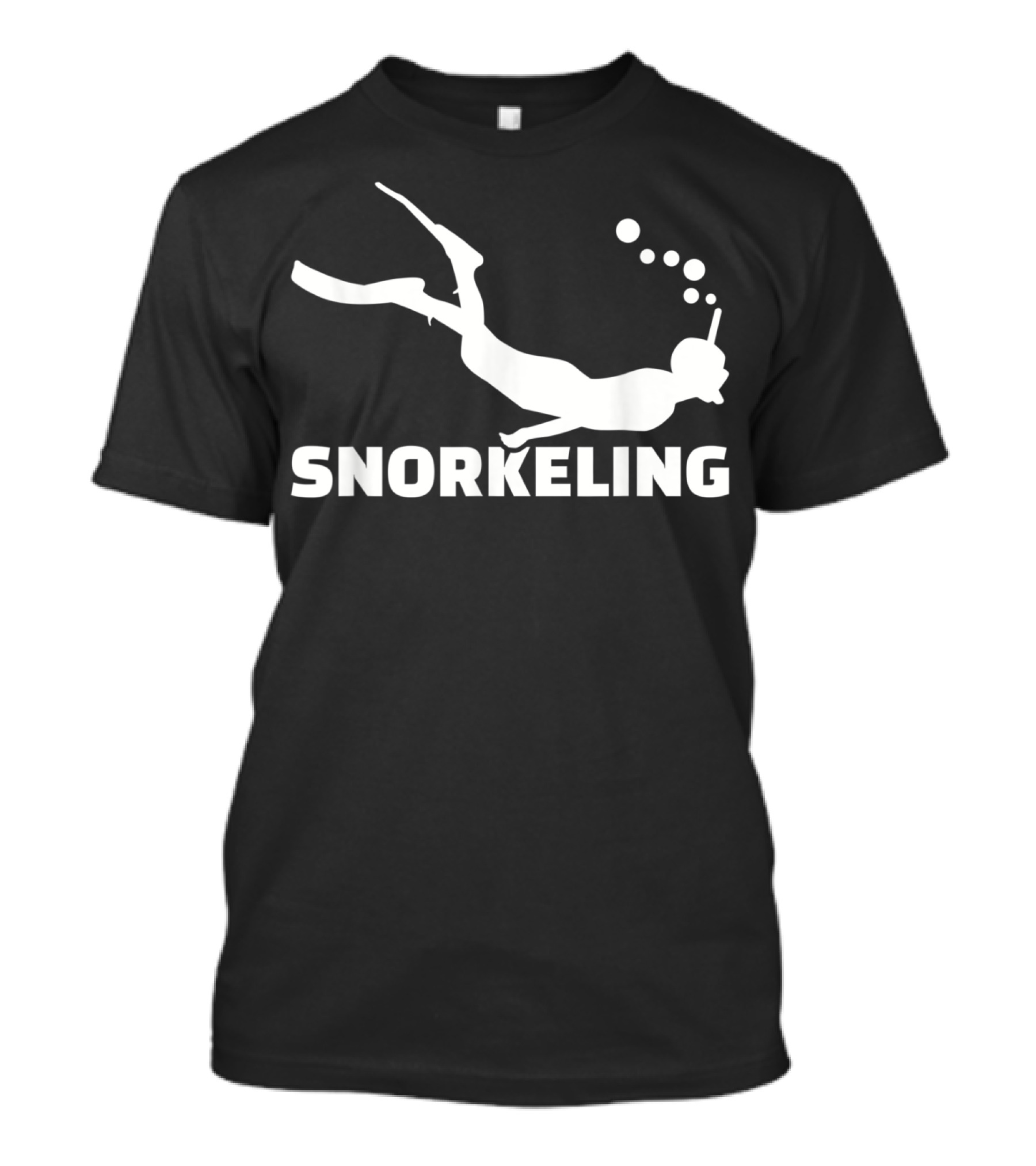 Snorkeling Diver Silhouette With Bubbles T-Shirt
