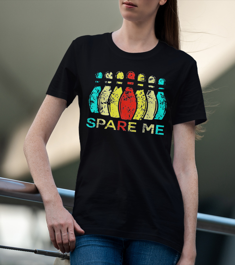 Spare Me Bowling Vintage Bowling Pins T-Shirt