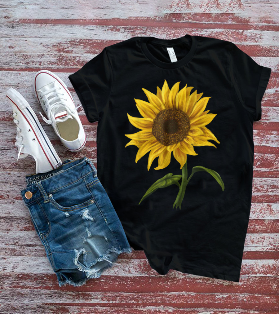 Sunflower Sunshine Watercolor Floral T-Shirt