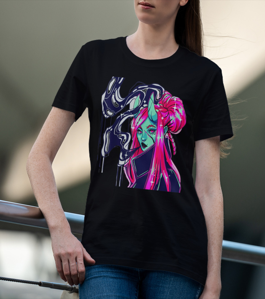 Angel Demon Neon Fantasy Comic T-Shirt