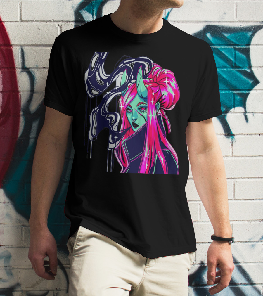 Angel Demon Neon Fantasy Comic T-Shirt