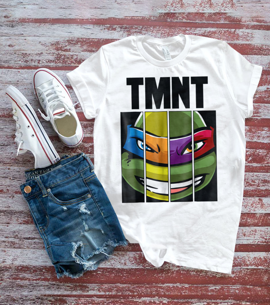 TMNT Turtle Faces Colorful Bandana Mashup T-Shirt