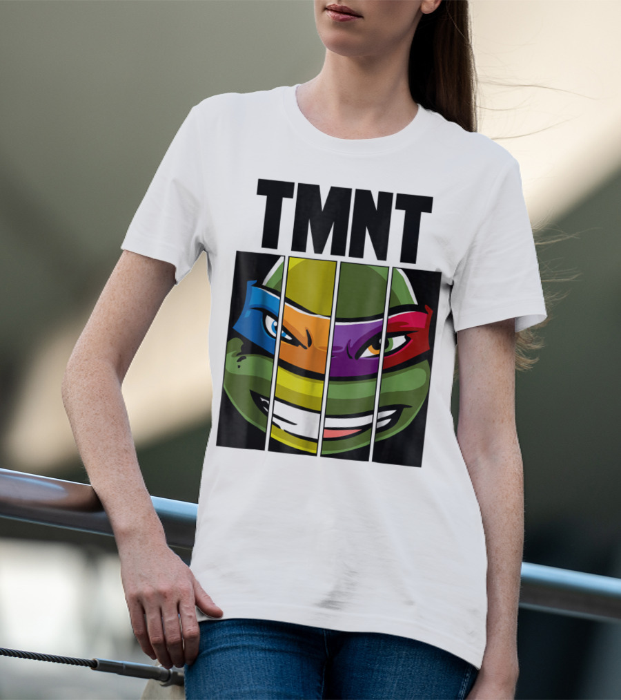 TMNT Turtle Faces Colorful Bandana Mashup T-Shirt