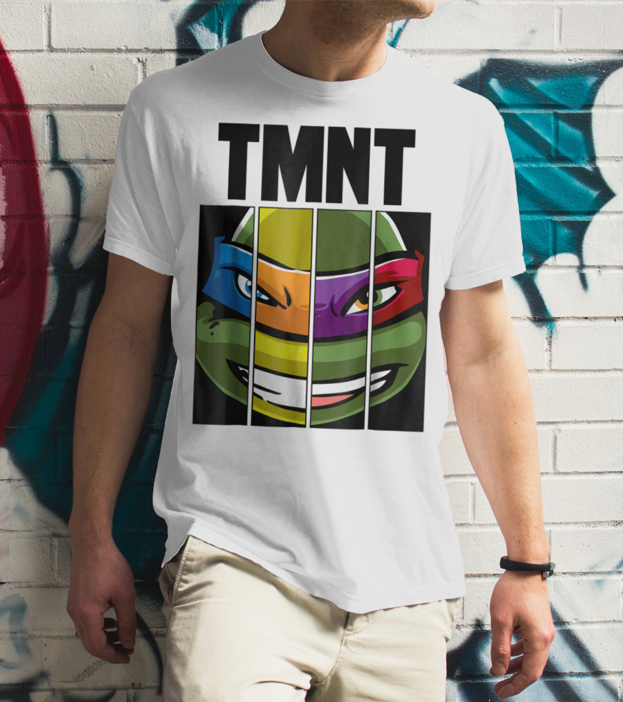 TMNT Turtle Faces Colorful Bandana Mashup T-Shirt