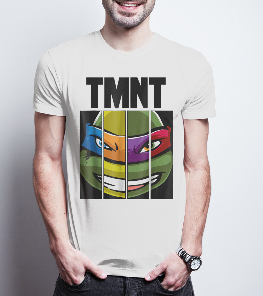 TMNT Turtle Faces Colorful Bandana Mashup T-Shirt