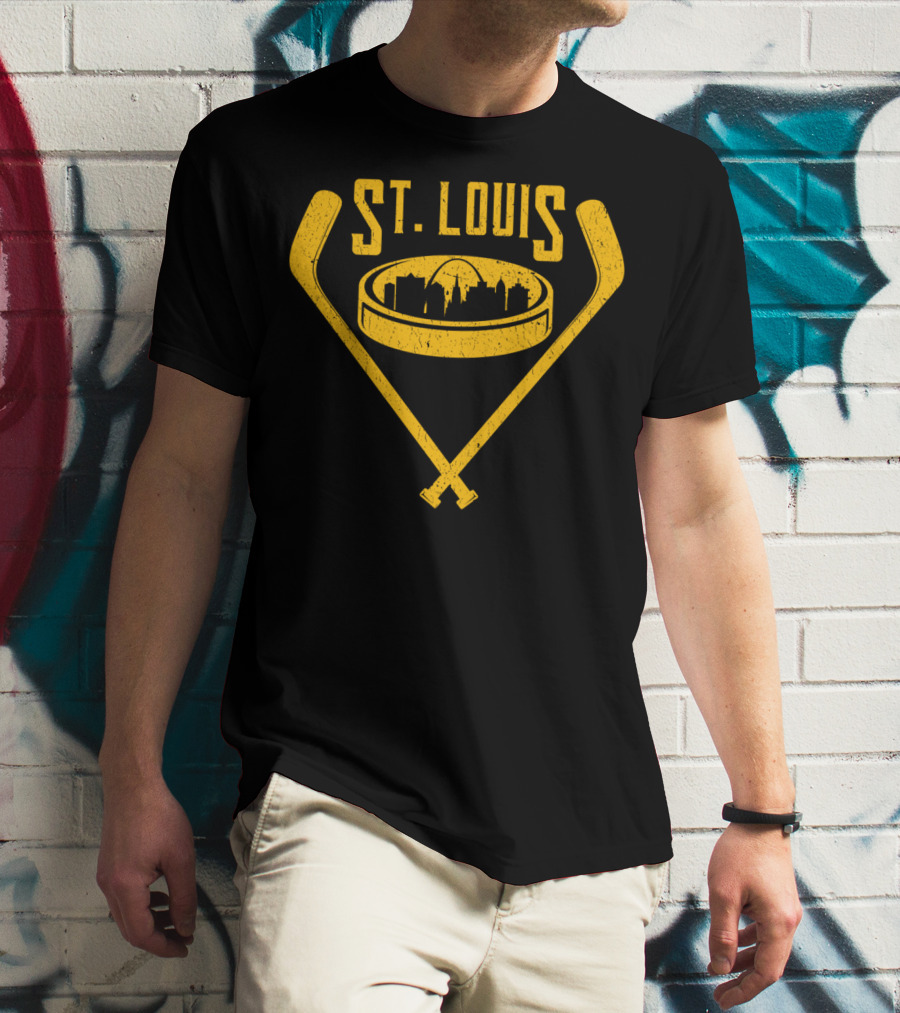 St Louis Missouri Skyline Vintage Hockey T-Shirt