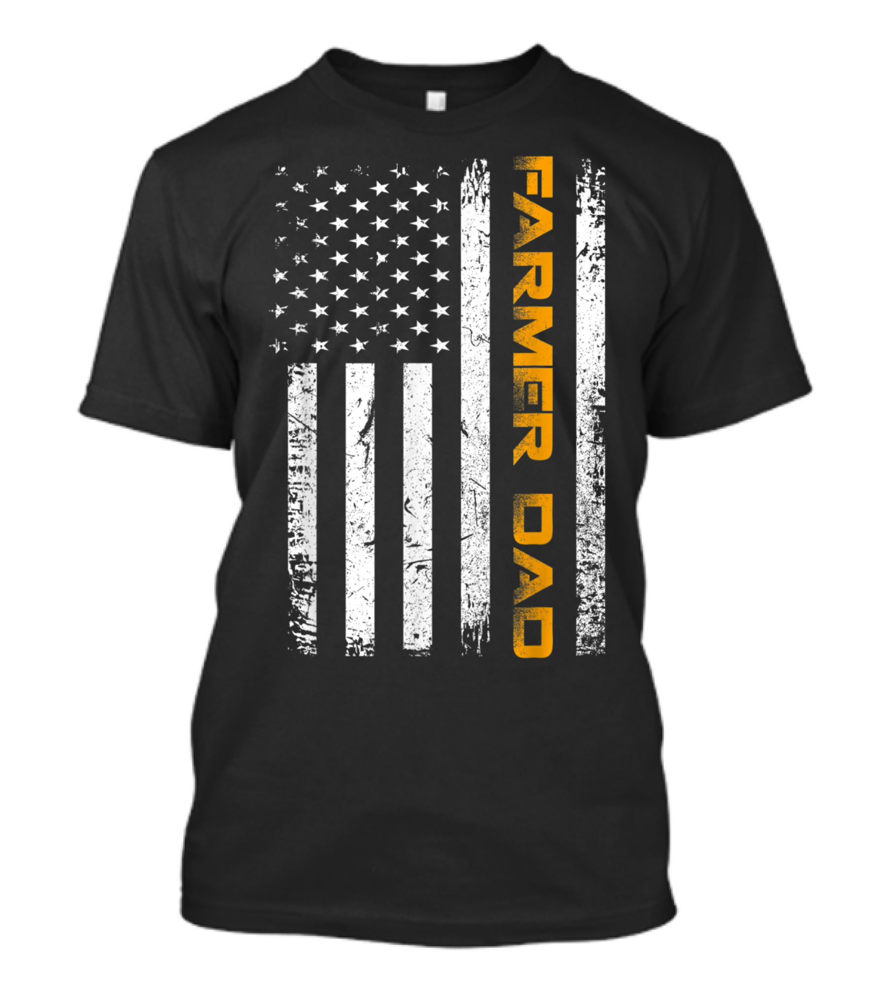 Vintage USA Flag Farmer Dad American Father T-Shirt
