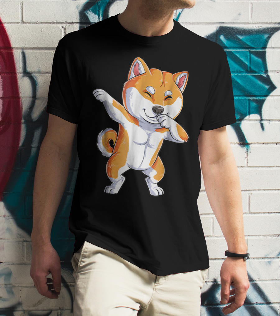 Dabbing Shiba Inu Kids Boys Puppy Dance T-Shirt