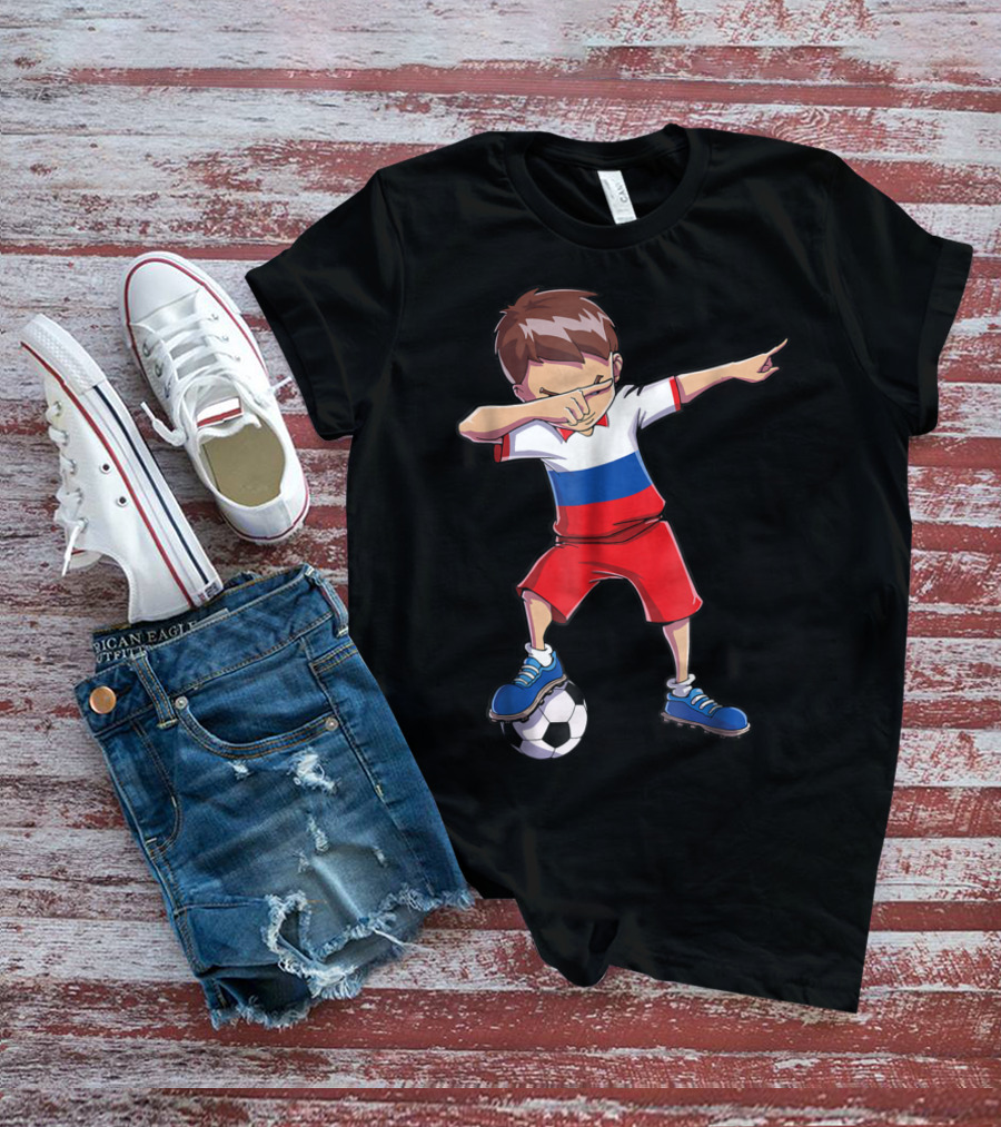 Dabbing Soccer Russia Russian Football Player T-Shirt