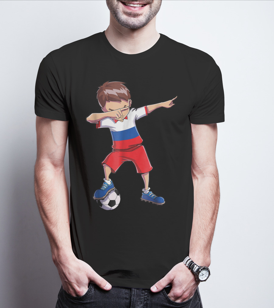 Dabbing Soccer Russia Russian Football Player T-Shirt