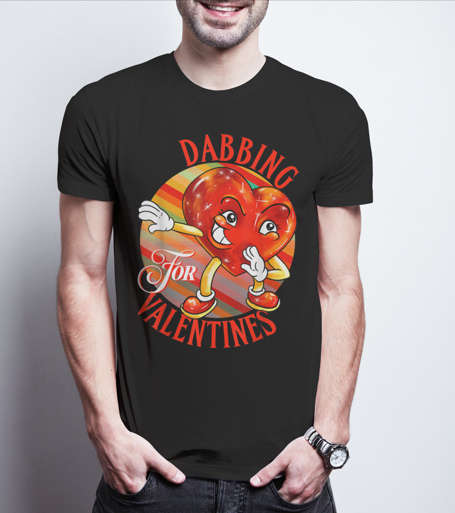 Dabbing Heart For Valentines Vintage Sunrise T-Shirt
