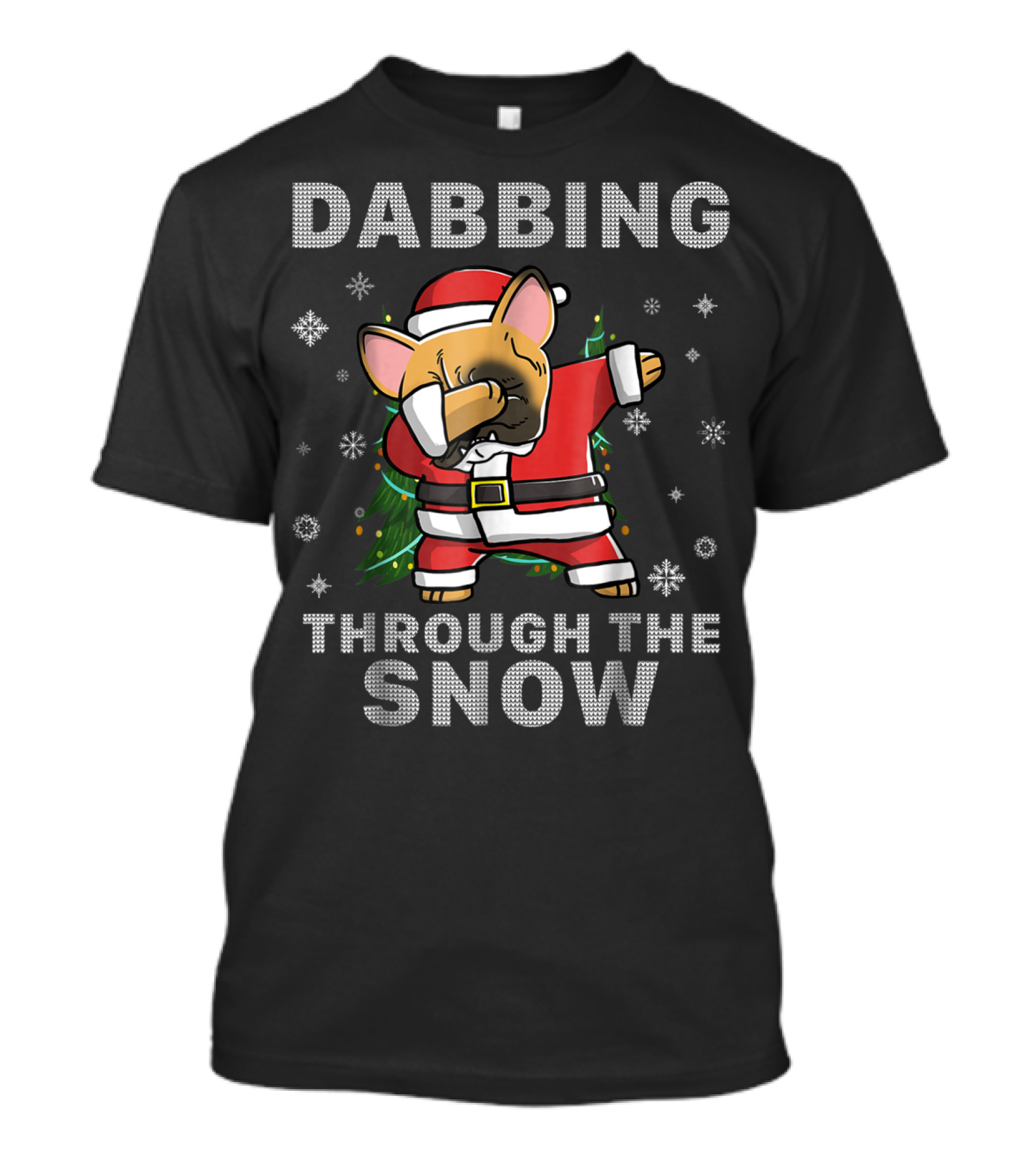 Dabbing Through The Snow French Bulldog Santa Christmas Frenchie T-Shirt