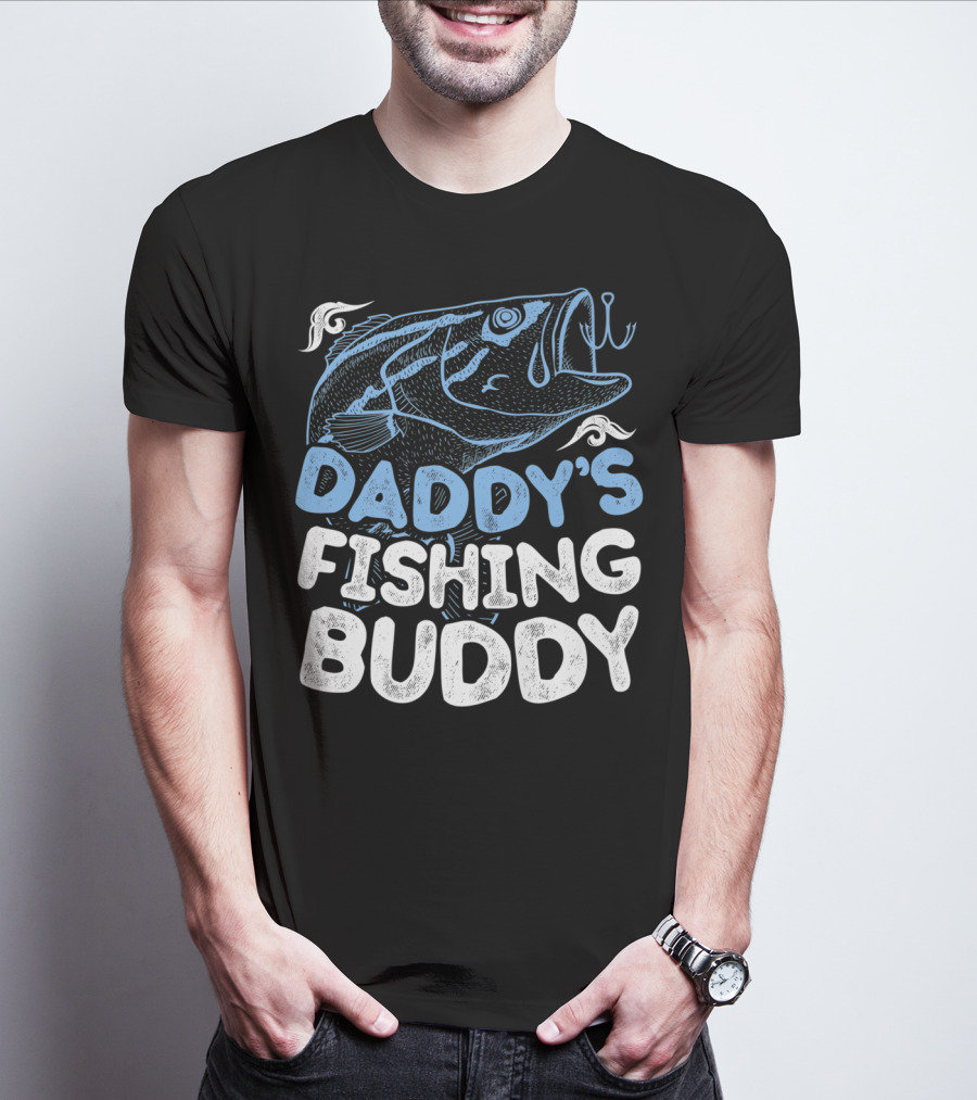 Daddy's Fishing Buddy Kids Fishing Fish Hook Fun T-Shirt