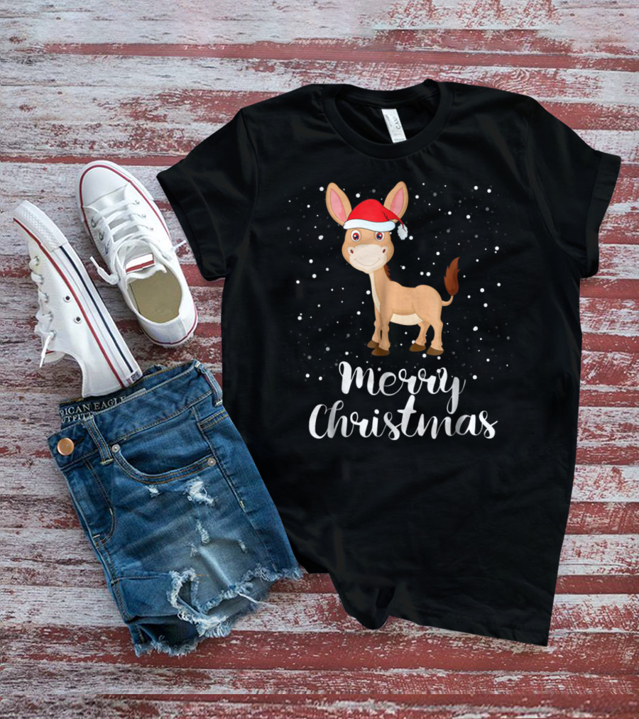 Merry Christmas Donkey Funny Matching Family Group T-Shirt