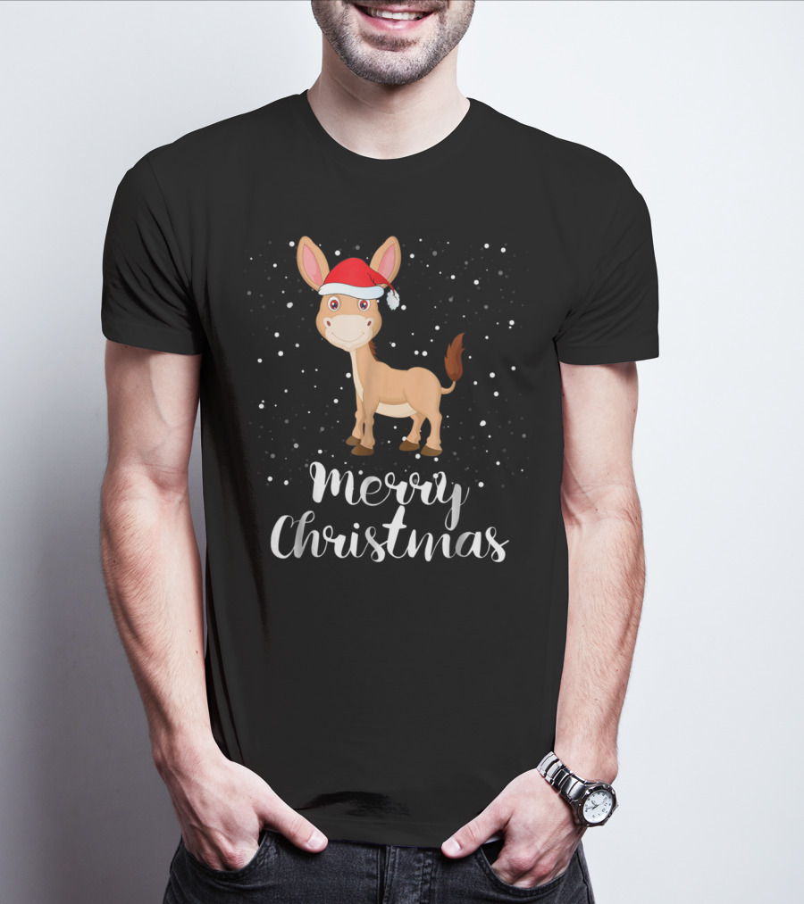 Merry Christmas Donkey Funny Matching Family Group T-Shirt
