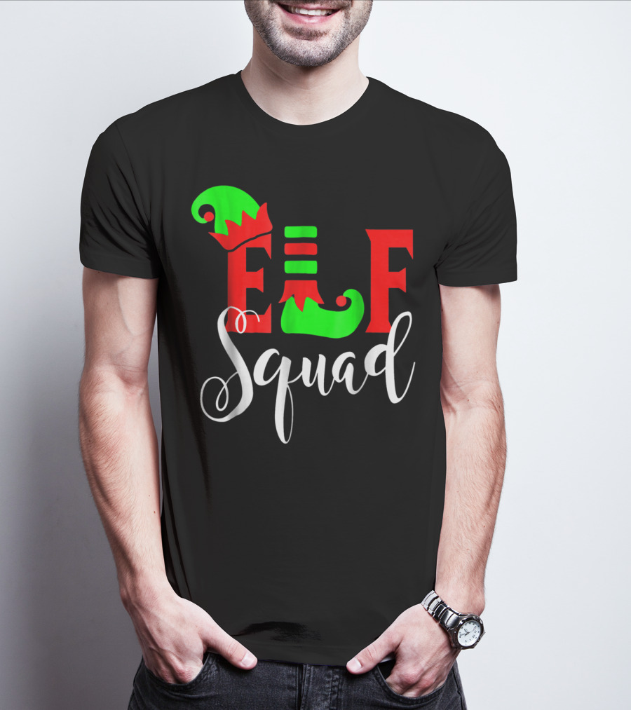 Elf Squad Festive Holiday Family T-Shirt