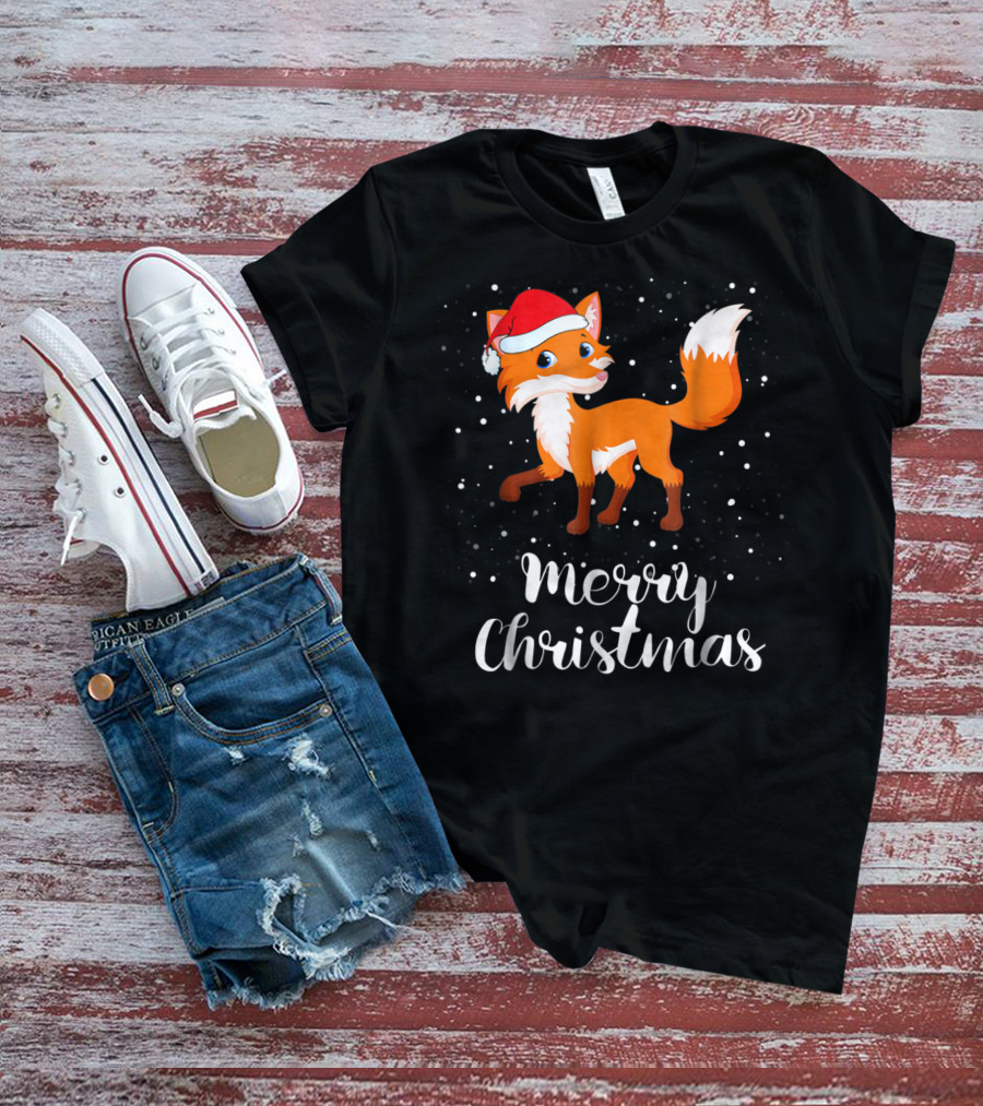 Merry Christmas Fox Funny Family Group Matching T-Shirt