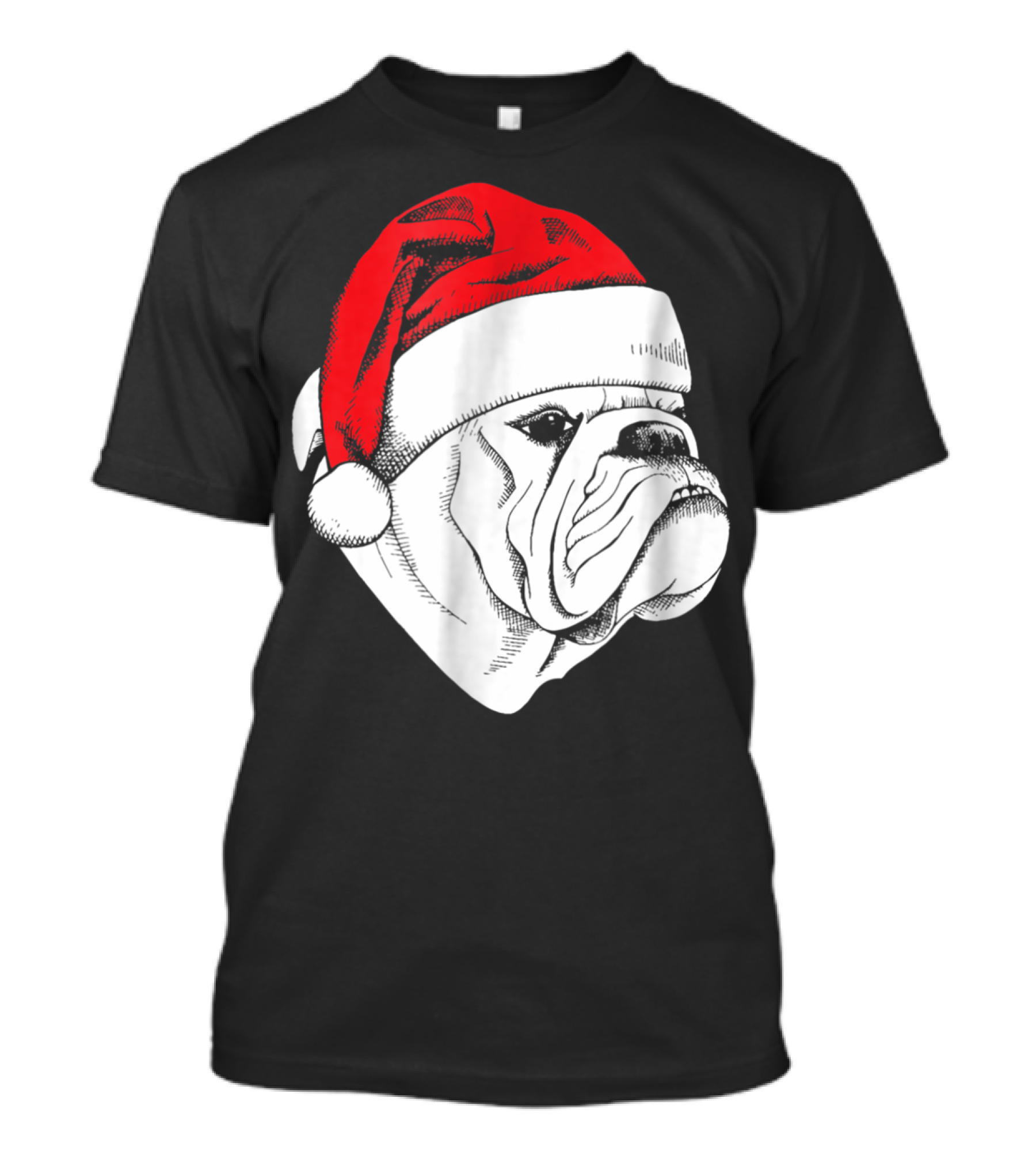 English Bulldog Santa Christmas T-Shirt