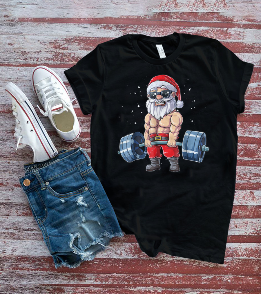 Santa Deadlift Fitness Christmas Gym Xmas Men T-Shirt