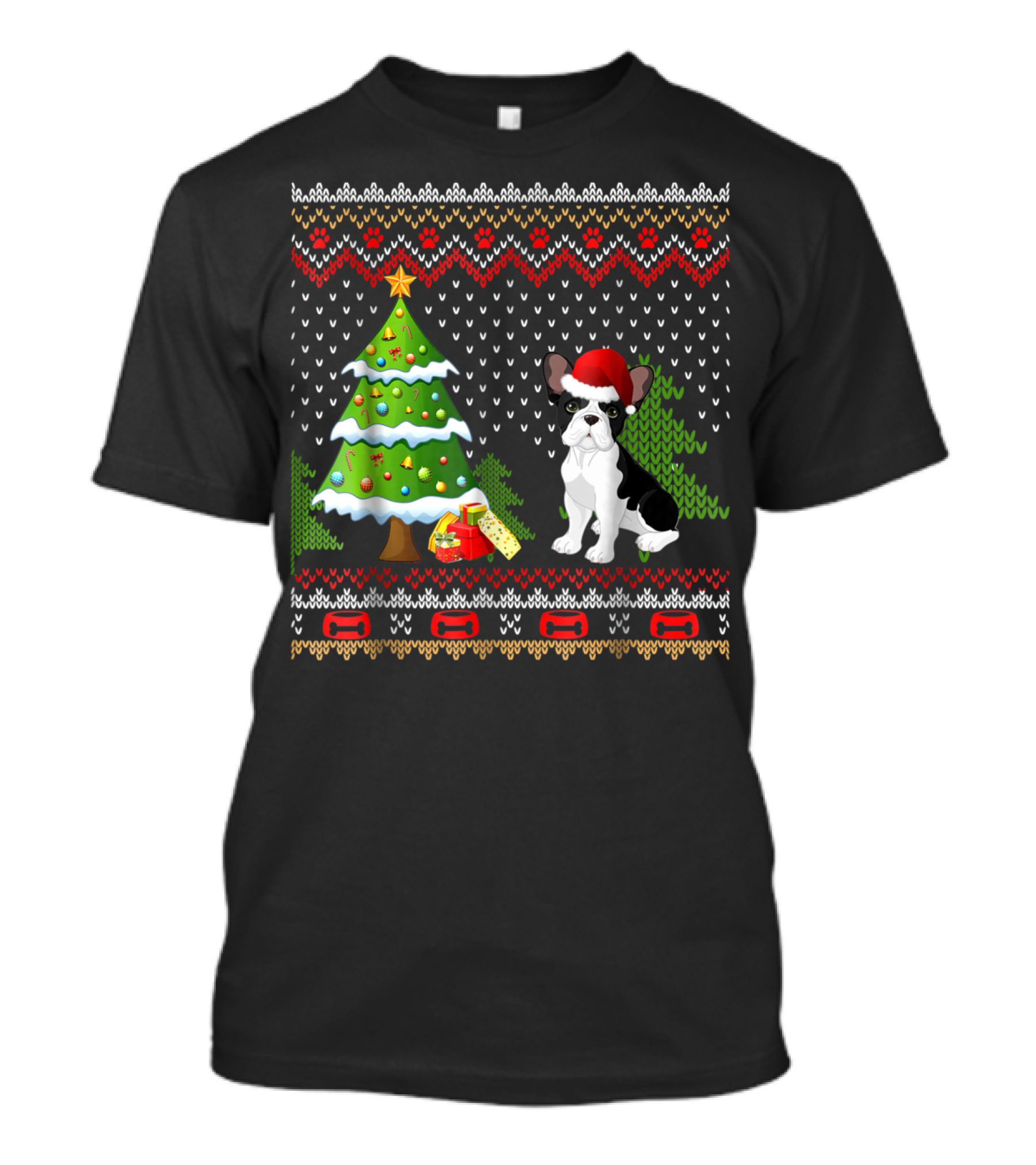French Bulldogs Santa Christmas Tree Presents Holiday T-Shirt