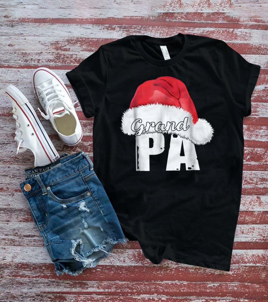 Grandpa Christmas Santa Hat Family Matching T-Shirt
