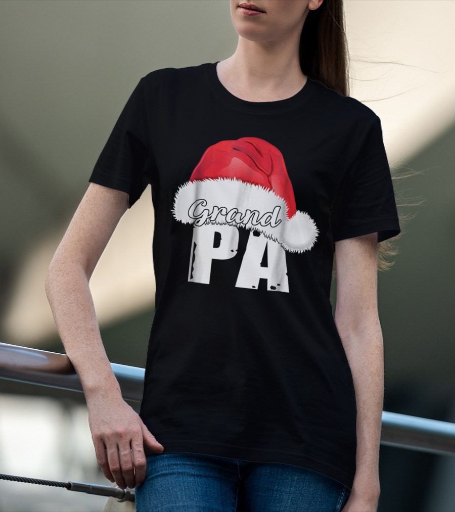 Grandpa Christmas Santa Hat Family Matching T-Shirt