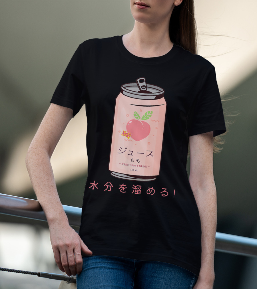 90s Japanese Aesthetic Peach Soft Drink Juice Can 150ML T-Shirt