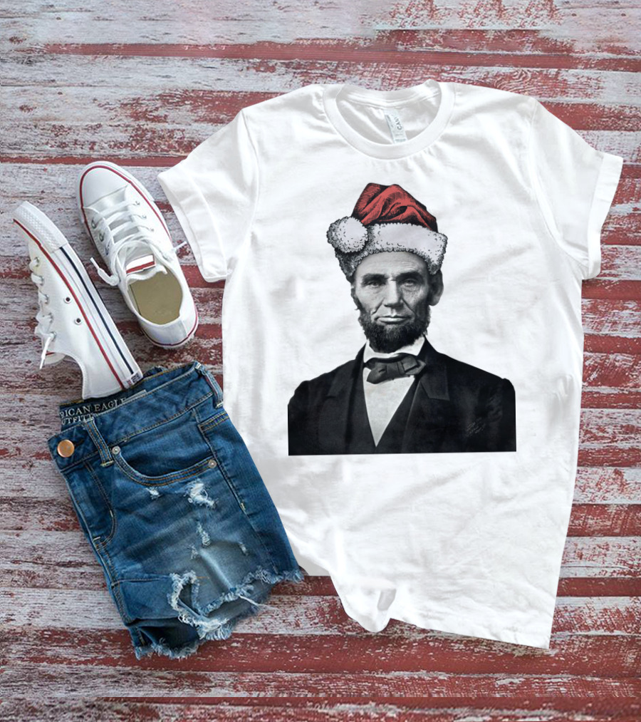 Abraham Lincoln Santa Hat T-Shirt