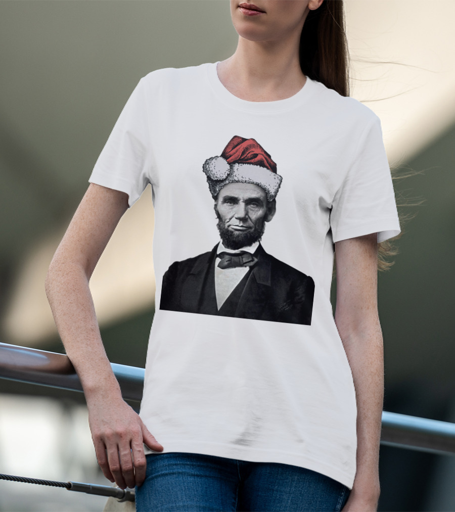 Abraham Lincoln Santa Hat T-Shirt