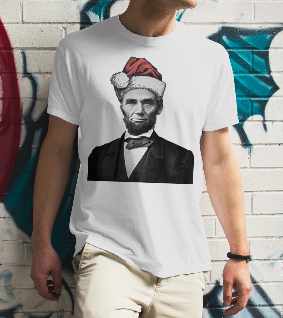 Abraham Lincoln Santa Hat T-Shirt