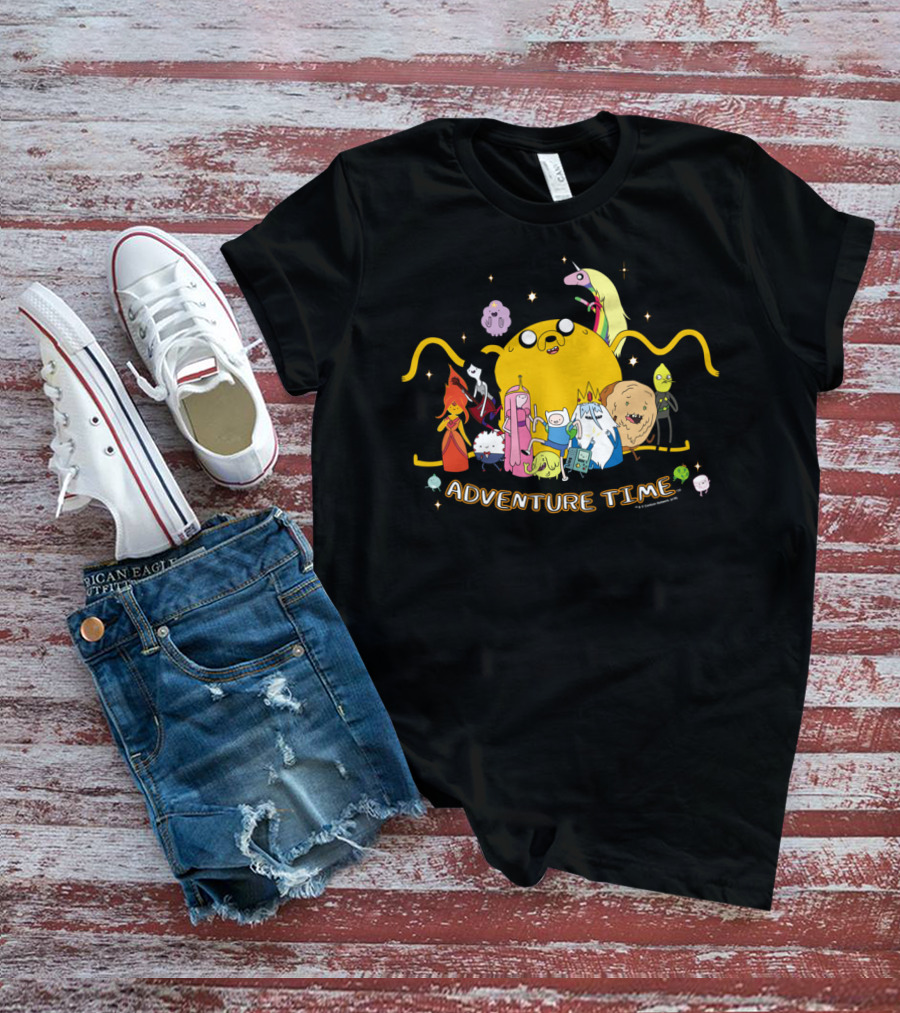 Adventure Time Characters Gathered With Jake Outstretched T-Shirt