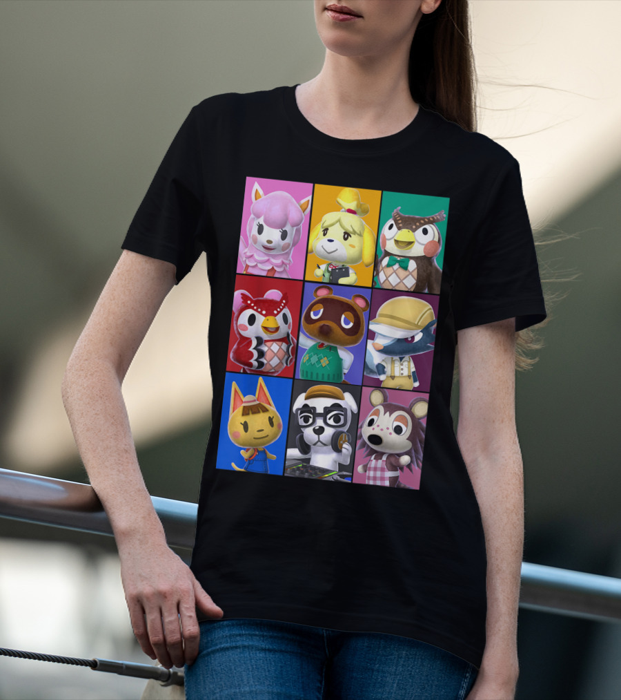 Animal Crossing Character Grid Featuring Isabelle And Tom Nook T-Shirt
