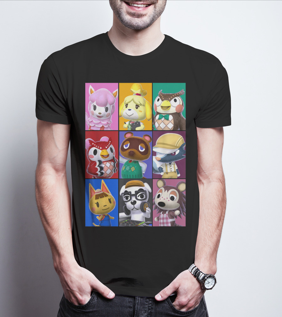 Animal Crossing Character Grid Featuring Isabelle And Tom Nook T-Shirt