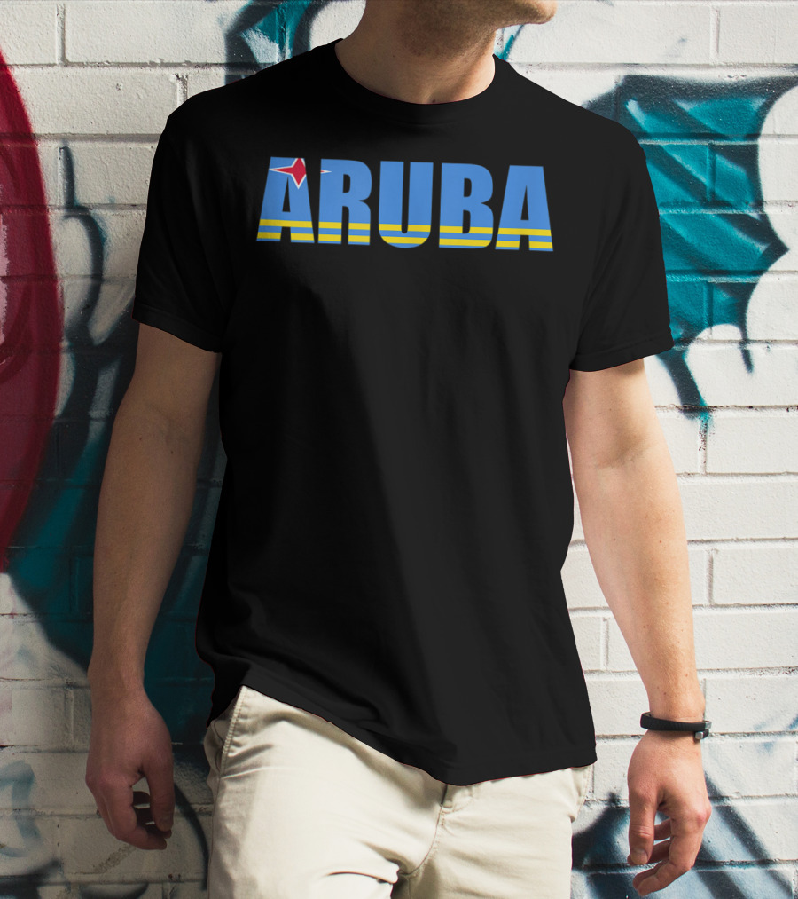 Aruba Flag Caribbean Vacation Travel Beach T-Shirt