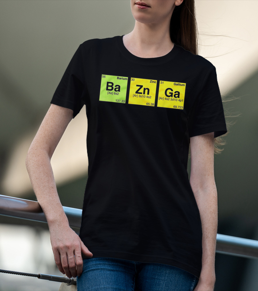 Bazinga Periodic Table Ba Zn Ga Chemistry Elements T-Shirt
